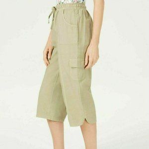 Karen Scott Womens Beige Tan Drawstring Cotton